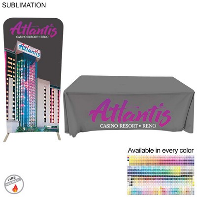 Tradeshow Booth Package Sleek, 3'wide Skinny EuroFit Wall Display + PREMIUM 6' Sublimated Tablecloth
