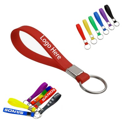 8" Silicone Bracelet Keychain
