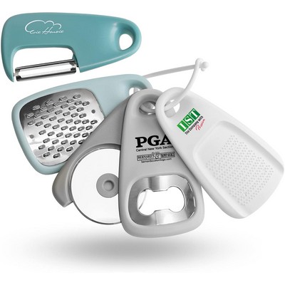 Kitchen Gadgets Set 5 Pieces,Cheese Grater, Bottle Opener, Fruit/Vegetable Peeler, Pizza Cutter,