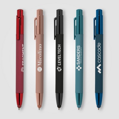 Monochrome Micro Knurl Stylus Pen - Laser
