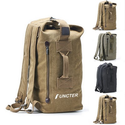 30L Vintage Classic Canvas School Travel Backpack Premium Quality Tablet Rucksack