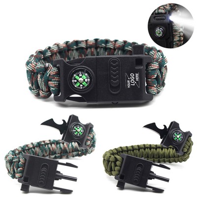 Camouflage Military Grade Polyester Survival Snap Bracelet
