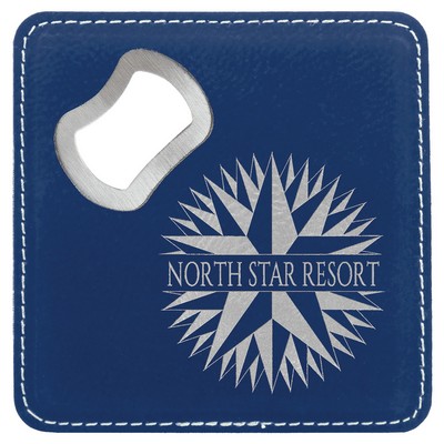 Leatherette Bottle Opener Coaster