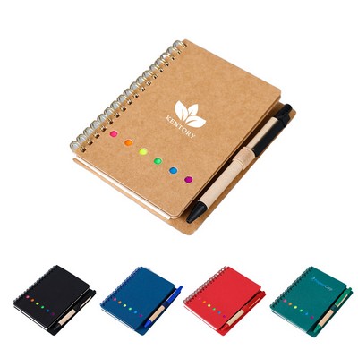 Paper Spiral Notebook With Pen