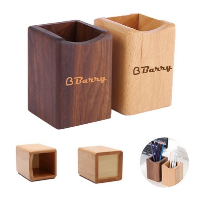 Round Wooden Pen Holder