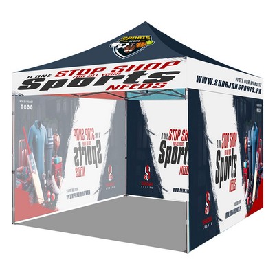 10' X 10' Pop Up Tent With 3 Full Walls ( Dye Sublimation)