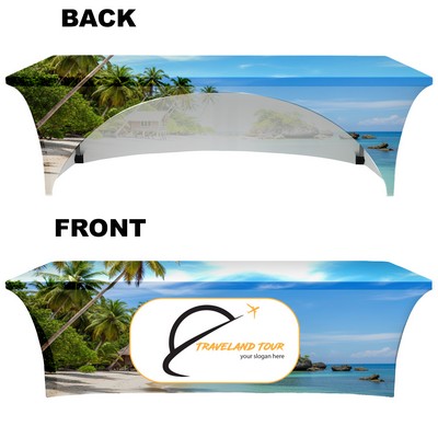 8' Open Back Stretch Table Cover (Dye Sublimated)