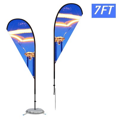 7' Teardrop Flag Kit Double Sided With Optional Base