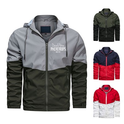 Men's Polyester Hooded Jacket