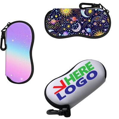 Custom Full Color Glasses Case Zipper Wallet With Keychain
