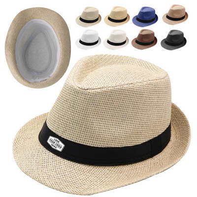 Natural Straw Fedora Hat