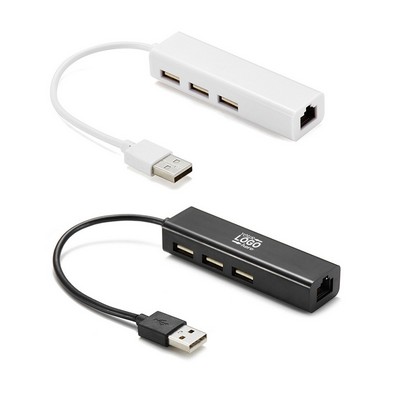 100M LAN 2.0 + 3 USB Expansion Dock Hub