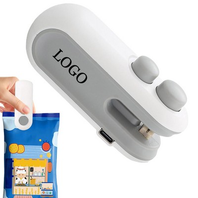 2 In 1 Mini Bag Sealer With Blade And Magnetic Back Design