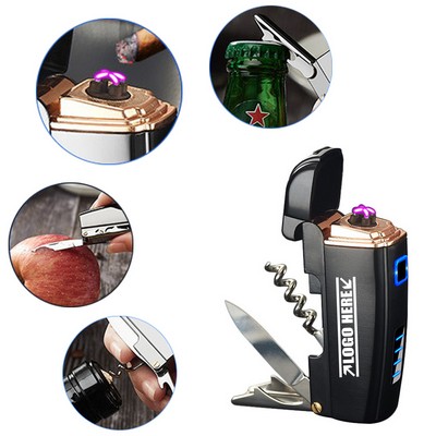 2-Arc Lightning Lighter with Bottle Opener and Knife