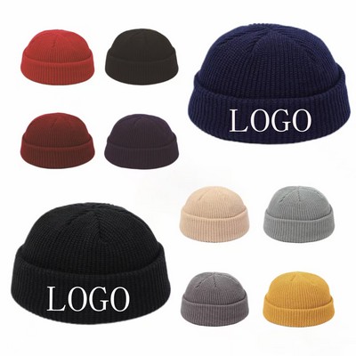 Double-Layer Fleece-Lined Hexagonal Knitted Hat