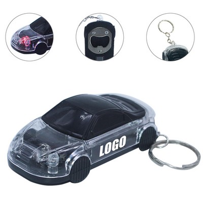 Car Shaped Bottle Opener Keychain w/Led Light