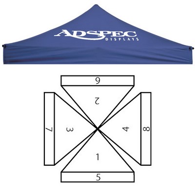 8 X 8' Royal Blue Replacement Canopy - Printed