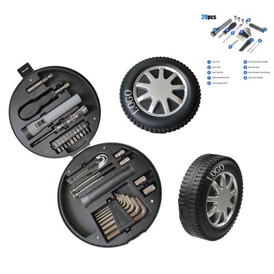 Tire-Shaped 29-Piece Tool Set
