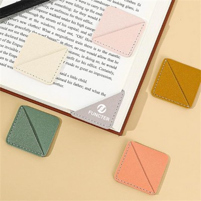 Leatherette Square Page Corner Bookmark for Reading Lover, Reader, Book Worm, Student