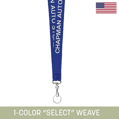 3/4" Woven Lanyard w/ Swivel Snap & Split Ring - "Select" Weave