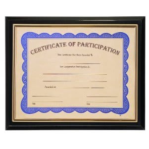 High Gloss Black Finish Slide-in Plaque w/ 8.5" x 11" Frame