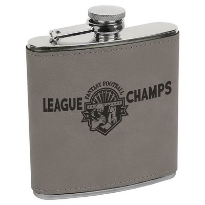 6 oz. Leatherette Stainless Steel Flask