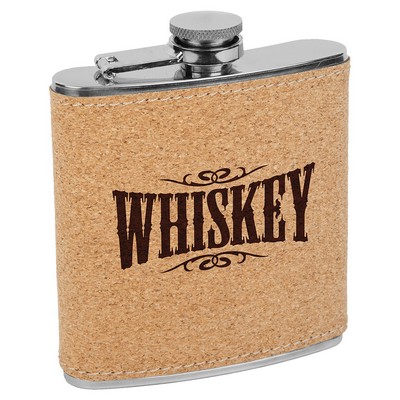 6oz. Cork Stainless Steel Flask