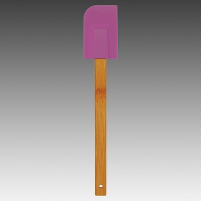 11.75" Purple Silicone Spatula with Bamboo Handle