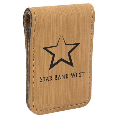 1.75" x 2.5" Bamboo Leatherette Money Clip