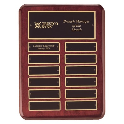 Rosewood Piano Finish Perpetual Plaque w/12 Black Plates