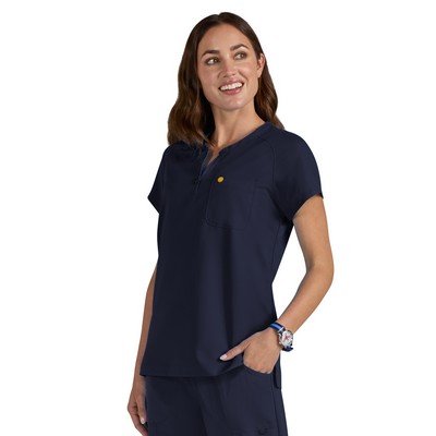 koi - Smiley World - Women's Zipper Neck Ecstatic Top