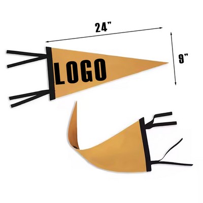 24" Soft Felt Custom Triangle Pennant Banner w/Sublimation Print