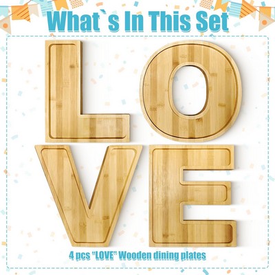 4pcs Wooden Love Charcuterie Board Letter