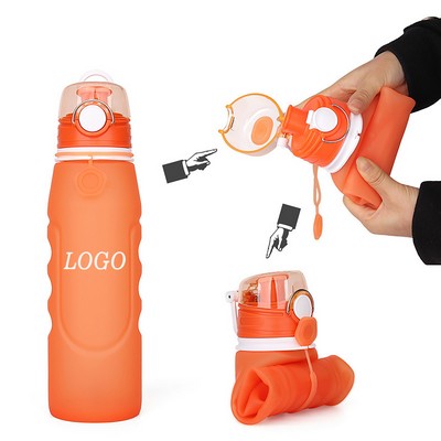 34Oz Collapsible Water Bottle W/ Pop-Up Cap