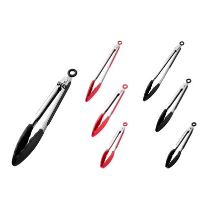 Kitchen Silicone Tongs Stainless Steel Handles/ Kitchen Cooking Clip