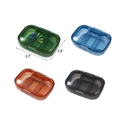 Portable Three-Compartment Mini Medicine Box