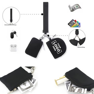 Portable Wrist Bag for Coins and Bank Cards