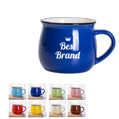 Ceramic Big Belly Cup Colored Glazed Mug