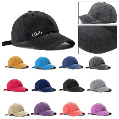 Washed Unisex Adjustable Baseball Cap