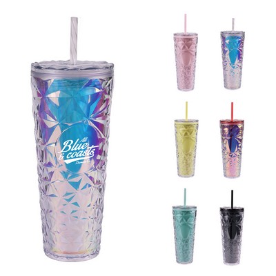 24oz Diamond Prism Insulated Tumbler