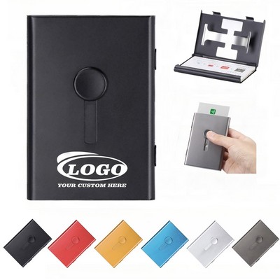 Slide Out Business Card Holder Case With RFID Blocking