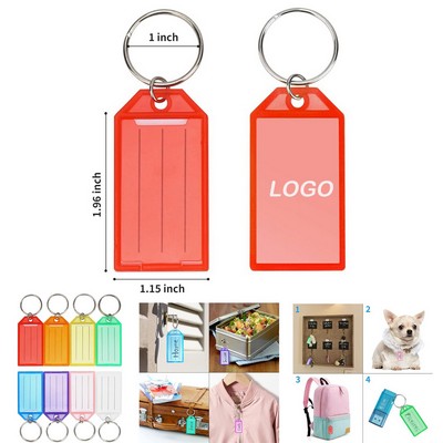 Plastic Key Labels with Ring and Label Window