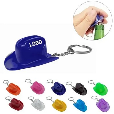 Cowboy Hat Bottle Opener Keychain