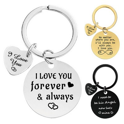 Custom Laser Engraved Stainless Steel Metal Keychain MOQ100PCS