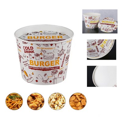 Disposable Paper Popcorn Bucket - Durable and Grease-Resistant