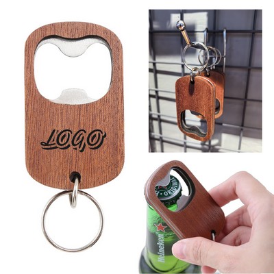 Portable Wooden Stainless Bottle Opener MOQ 50