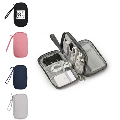 Travel Double-Layer Cable Organizer Pouch