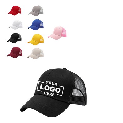 Breathable Cotton Baseball Cap with Mesh Back
