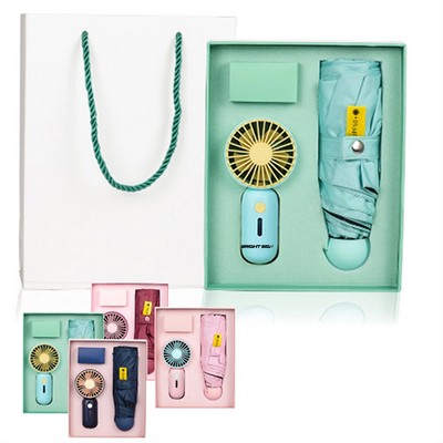 Mini Fan & Umbrella Gift Box Set