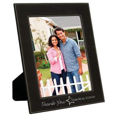 8" x 10" Black/Silver Leatherette Photo Frame